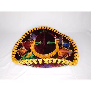 Made in Mexico Pigalle Cinco de mayo Sombrero Mariachi Hat Maroon Felt